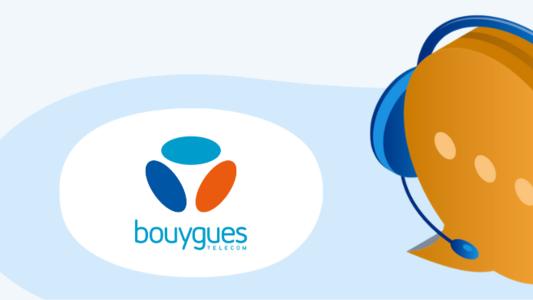 logo bouygues bulle de conversation avec casque et micro