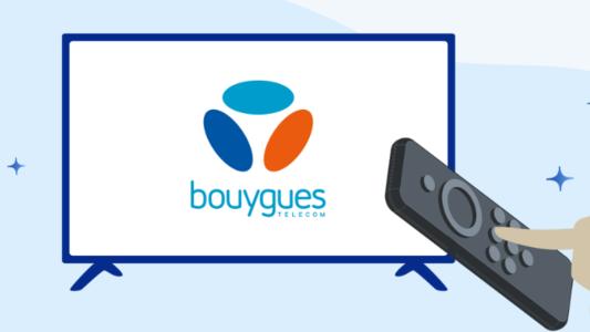 tv avec logo bouygues et télécommande